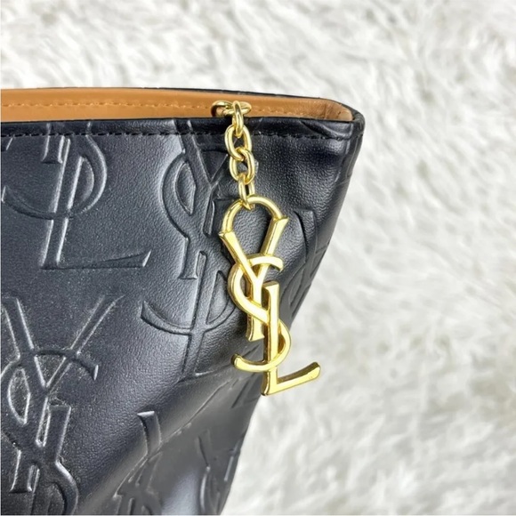 YVES SAINT LAURENT YSL Black / Brown Leather Tote bag One Shoulder Bag Vintage 2 - Picture 11 of 15